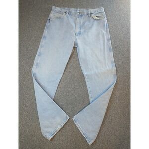 Wrangler Jeans Men's 35X31 Blue Rodeo Cowboy Light Wash Chore Pants 13MWZGH